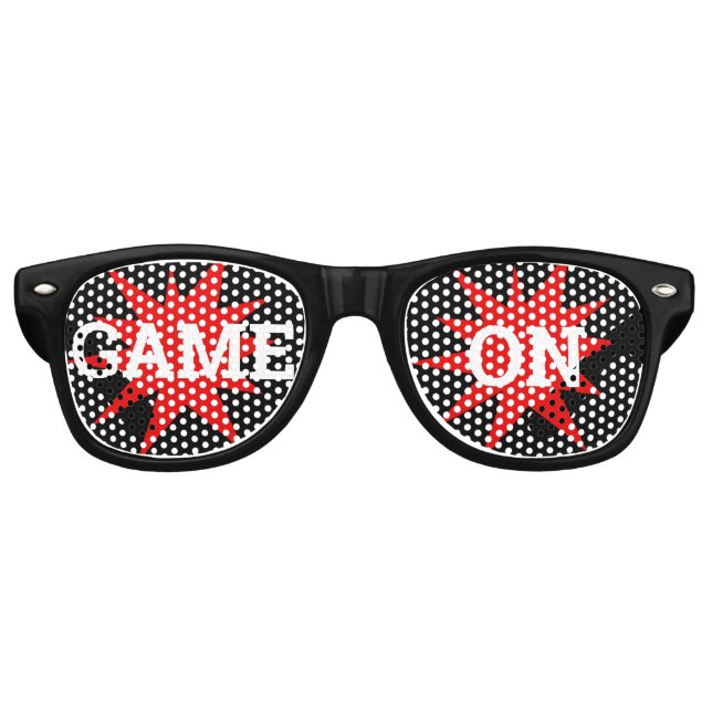 SPIEL AUF Retro-Schatten / Fun-Party-Sonnenbrille Partybrille (Vorderseite)