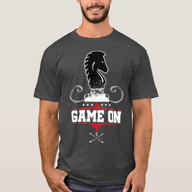 Spiel auf Schachbrett Spiel Ritter Piece Cool Scha T-Shirt (Vorderseite)
