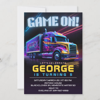 Spiel auf Truck Birthday Party Einladung