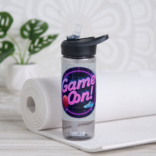 Spiel auf Wasserflasche   Retro Neon Basketbal Trinkflasche