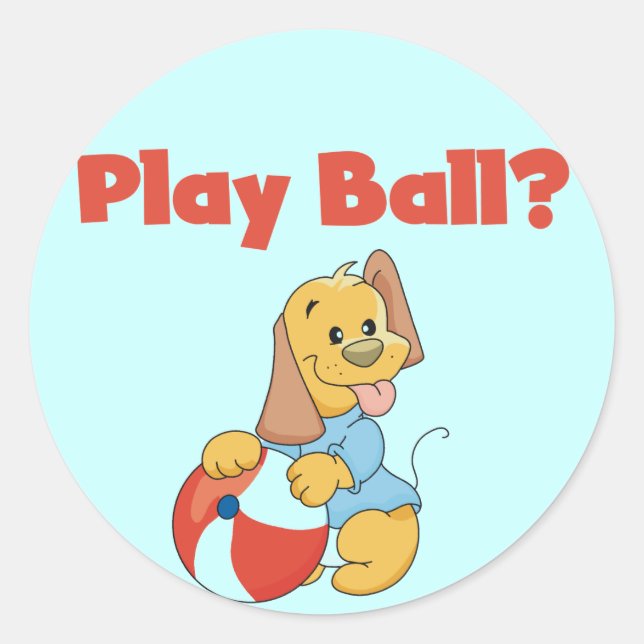 Spiel-Ball-T-Shirts und Geschenke Runder Aufkleber (Vorderseite)