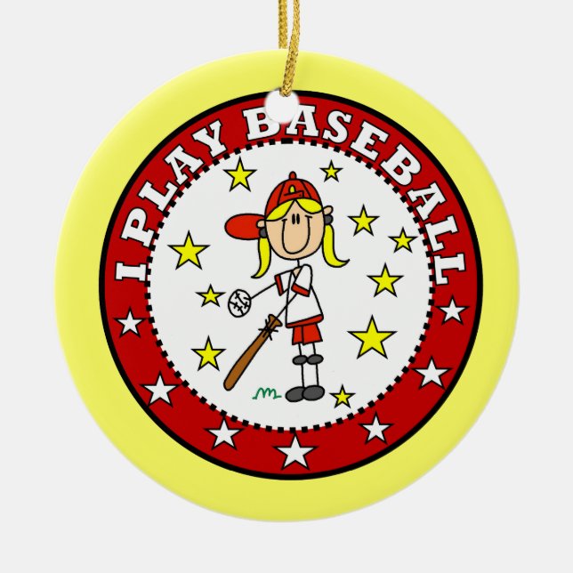 Spiel-Baseball-T-Shirts und Geschenke des Keramikornament (Vorne)