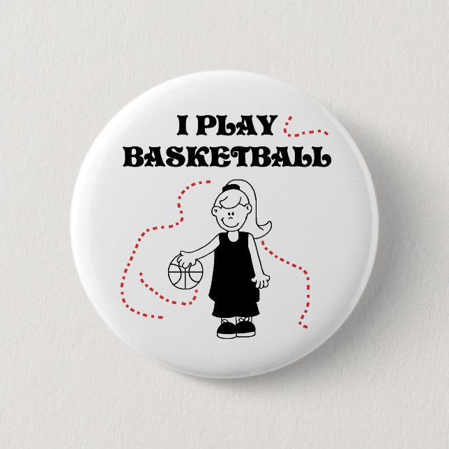 Spiel-Basketball des Mädchen-I Button (Vorderseite)
