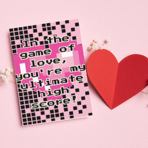 Spiel der Liebe Niedlich Hearts Gamer Valentinstag Feiertagskarte