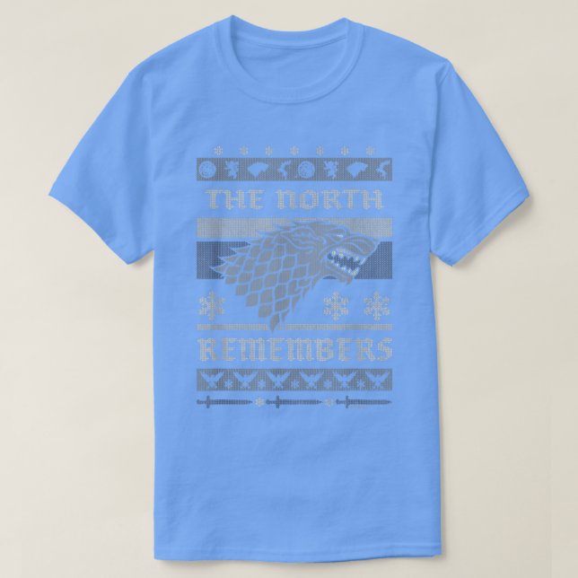 Spiel der Thrones Weihnachten Der Norden erinnert  T-Shirt (Design vorne)