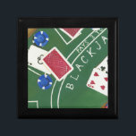 Spiel des Blackjacks mit Chips von Chariklia Zarri Schmuckschachtel<br><div class="desc">Ace ist auf! Dieses beeindruckende Stück von Chariklia Zarris zeigt ein Spiel von Blackjack,  das gespielt wird. Jetons warten darauf,  gesetzt zu werden und Karten warten darauf,  gedreht zu werden. Kaufen Sie noch heute eine Kopie!</div>