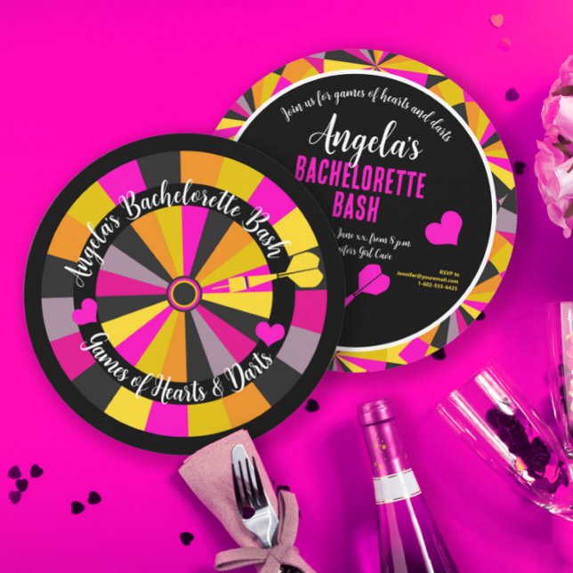 Spiel des Darts und des Herzens Junggeselinnen-Abs Einladung (Von Creator hochgeladen)