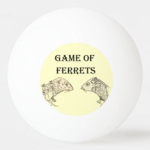 Spiel des Frettchen-Kriegs-lustigen Internets Meme Tischtennisball