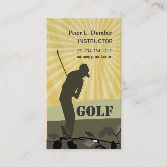 Spiel des Golfs im Visitenkarte (Vorderseite)