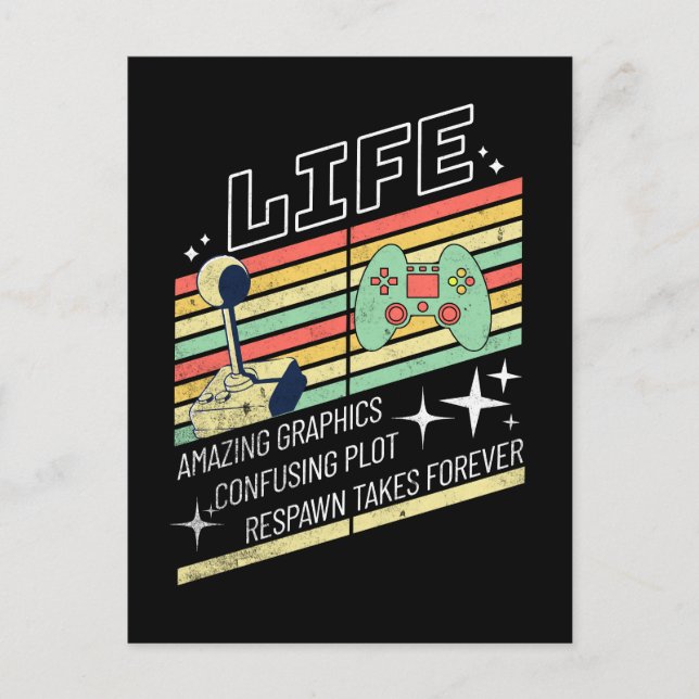 Spiel des Lebens Funny Retro Gamer Postkarte (Vorderseite)