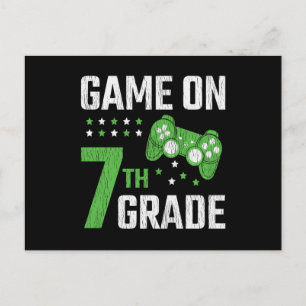 Spiel Ein 7. Klasse Gamer Zurück Zur Schule Schüle Postkarte