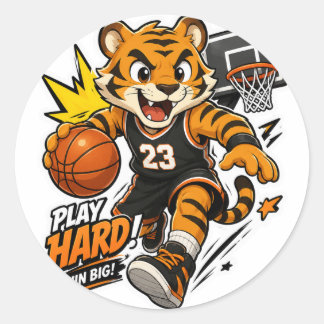 SPIEL HART GEWINN GROSS TIGER BASKETBALL AUFKLEBER