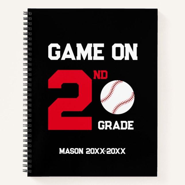 Spiel im Baseball-Back-to-School-Modus, Name hinzu Notizbuch (Vorderseite)