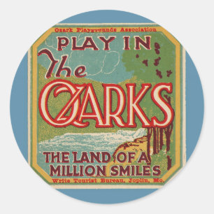 Spiel im OZARKS-Land von Million Lächeln Runder Aufkleber