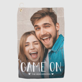Spiel mit dem Foto der Familie Golfhandtuch