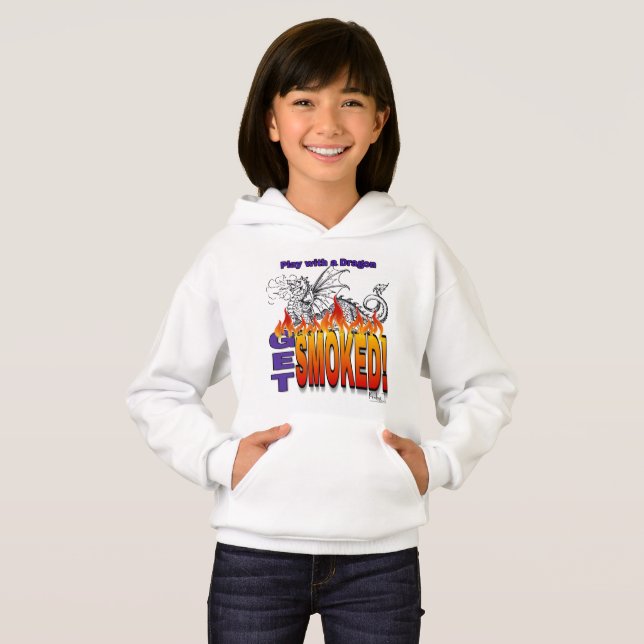 Spiel mit einem Drachen wird geraucht Hoodie (Vorne ganz)