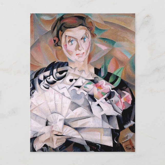 Spiel mit einem Lüfter von Alice Baille Postkarte (Vorderseite)