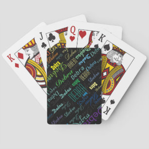 Spiel mit farbigen Namen Spielkarten