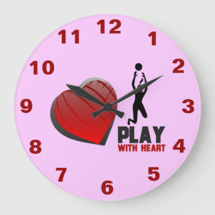 Spiel mit Herz-Volleyball-Wanduhr Große Wanduhr
