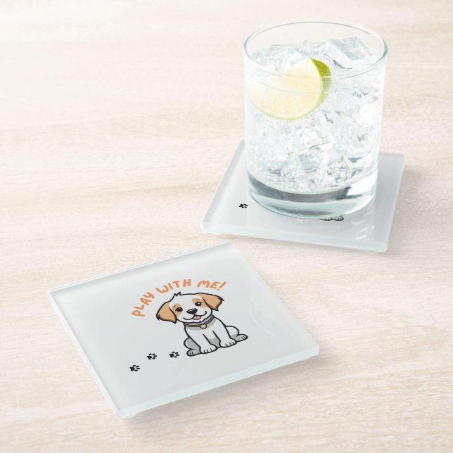Spiel mit meinem Glass-Untersetzer Glasuntersetzer (Schrägansicht)
