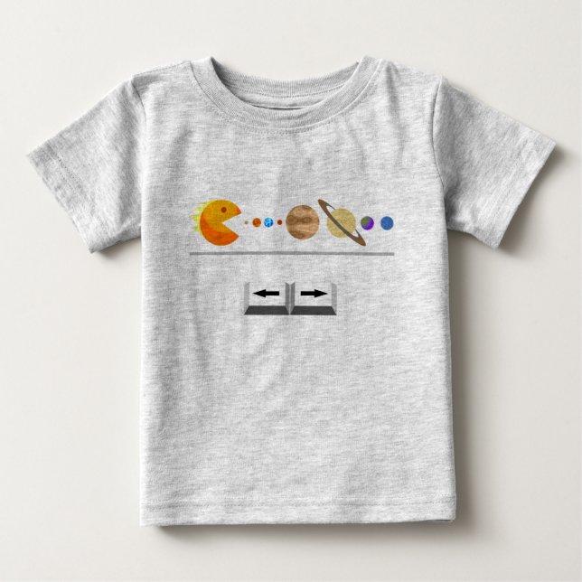 Spiel mit Planeten lustigem T - Shirt (Vorderseite)