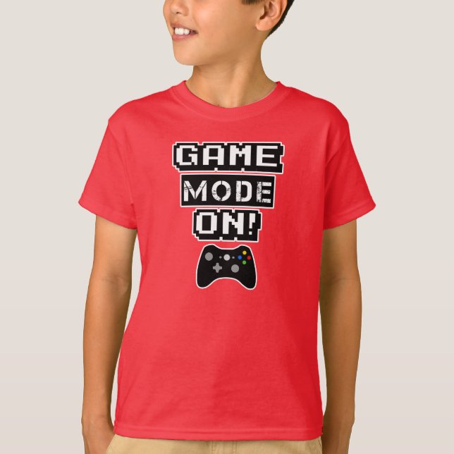 Spiel-Modus auf lustigem Jungenvideospiel-Shirt T-Shirt (Vorderseite)