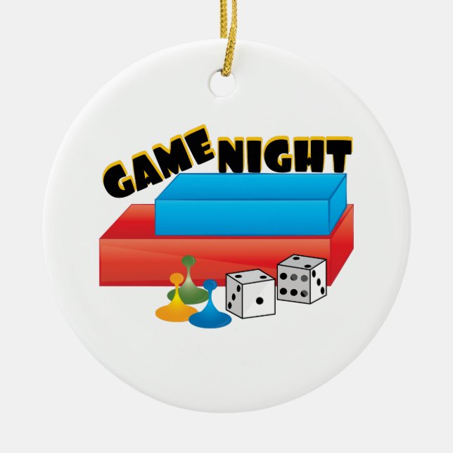 Spiel-Nacht Keramik Ornament (Vorne)