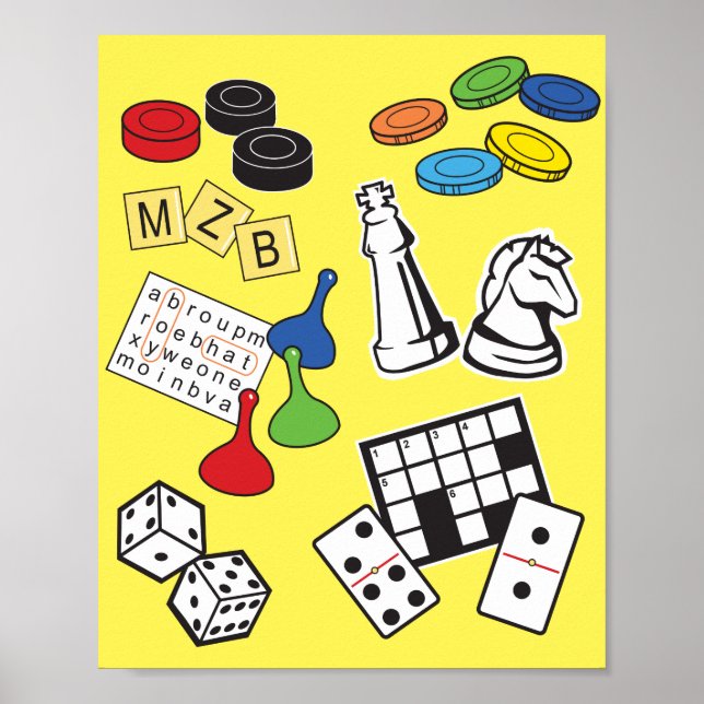 Spiel Night, Board Games und Word Puzzles Poster (Vorne)