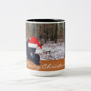 Spiel-Nocken fing eine zur Schau tragende Zweifarbige Tasse