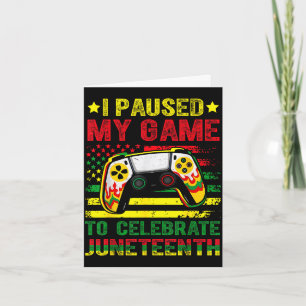 Spiel pausiert, um Juneteenth lustiger Männer Jung Karte