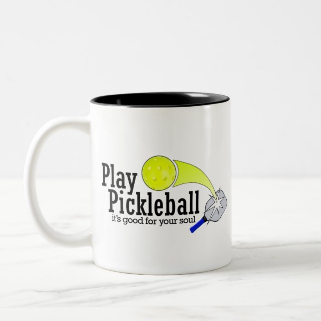 Spiel Pickleball sein gutes für Ihr Soul Zweifarbige Tasse (Links)