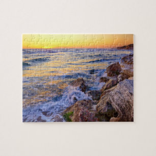 Spiel Puzzle Beach Sonnenuntergang Szene