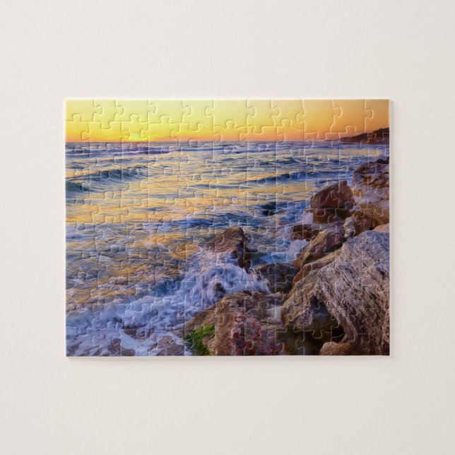Spiel Puzzle Beach Sonnenuntergang Szene (Horizontal)
