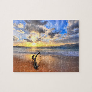 Spiel Puzzle-Ozean Sonnenuntergang