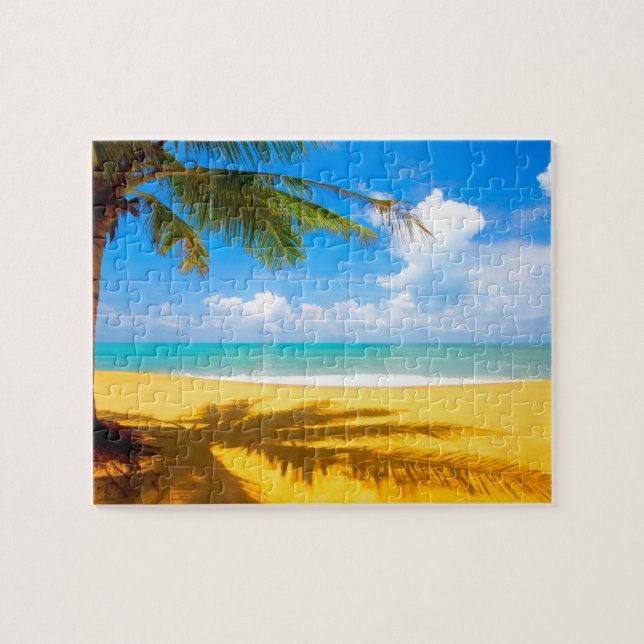 Spiel-Puzzlespiel-Tropischer Strand (Horizontal)