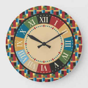 Spiel-Raum-buntes geometrisches modernes Große Wanduhr