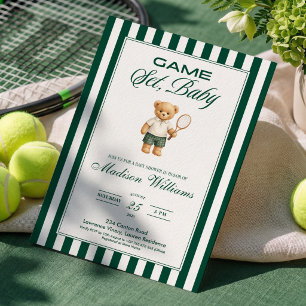 SPIEL, SATZ, BABY Tennis BABY Shower Einladung