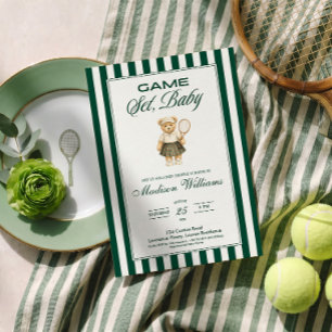 SPIEL, SATZ, BABY Tennis BABY Shower Einladung