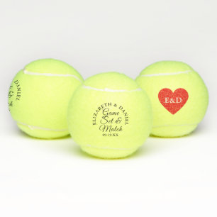 Spiel Satz Und Match Herz Monogramm Hochzeitsgunst Tennisbälle