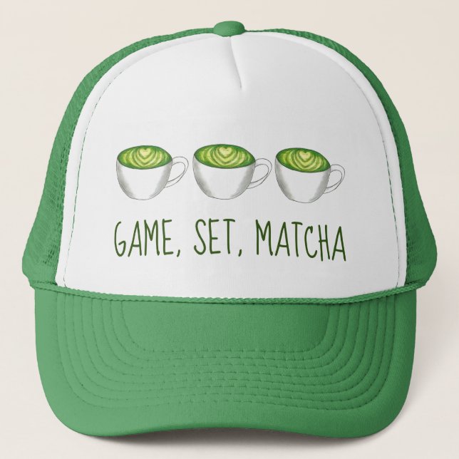 Spiel Set Match Matcha Green Tea Latte Feinschmeck Truckerkappe (Vorderseite)