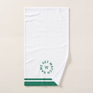 Spiel Set Match Monogram Green Stripe Tennis Handtuch
