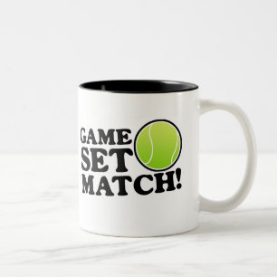 Spiel, Set, Match Zweifarbige Tasse