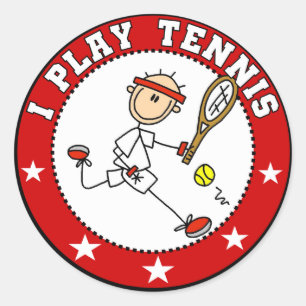Spiel-Tennis-T-Shirts und Geschenke I der Männer Runder Aufkleber