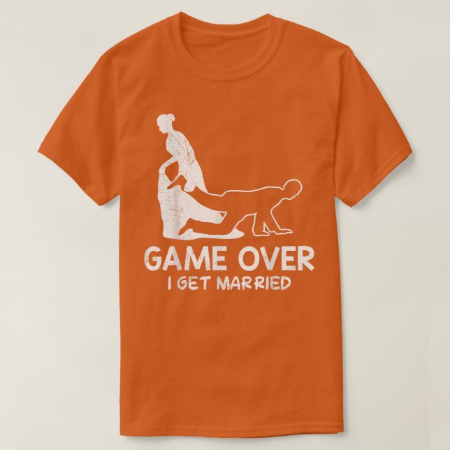 Spiel über Bachelor Party Braut und Bräutigam Hoch T-Shirt (Design vorne)