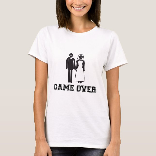 Spiel über, Braut und Bräutigam, Ehepaar T-Shirt (Vorderseite)