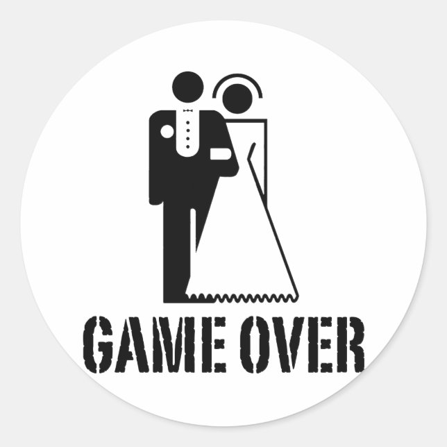 Spiel über Brautbummler Hochzeit Runder Aufkleber (Vorderseite)
