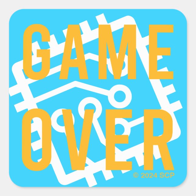 Spiel über den digitalen Kreis Quadratischer Aufkleber (Vorderseite)
