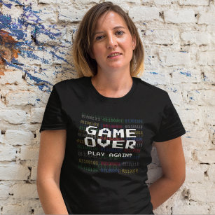 Spiel über den Pixel-Text des Retro-Gamers T-Shirt