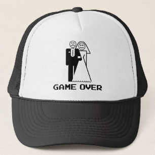 Spiel über Heirat-Spiel über lustigem T-Shirt Truckerkappe