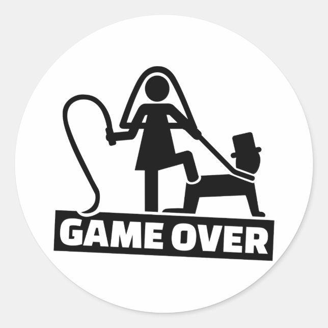 Spiel über Hochzeit Runder Aufkleber (Vorderseite)